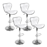 Thumbnail for Artiss 4x Bar Stools Gas Lift Leather Seat White