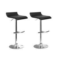 Thumbnail for Artiss 2x Bar Stools Adjustable Gas Lift Chairs Black