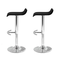 Thumbnail for Artiss 2x Bar Stools Adjustable Gas Lift Chairs Black