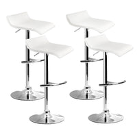 Thumbnail for Artiss 4x Bar Stools Adjustable Gas Lift Chairs White