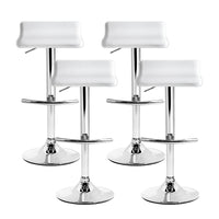 Thumbnail for Artiss 4x Bar Stools Adjustable Gas Lift Chairs White