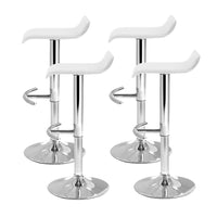 Thumbnail for Artiss 4x Bar Stools Adjustable Gas Lift Chairs White