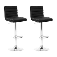 Thumbnail for Artiss 2x Bar Stools Padded Leather Gas Lift Black