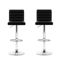 Thumbnail for Artiss 2x Bar Stools Padded Leather Gas Lift Black