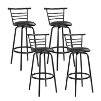 Thumbnail for Artiss 4x Bar Stools Swivel Leather Padded Metal