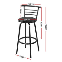 Thumbnail for Artiss 4x Bar Stools Swivel Leather Padded Metal