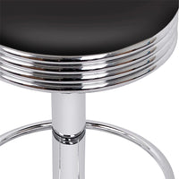 Thumbnail for Artiss Set of 2 Backless PU Leather Bar Stools - Black and Chrome