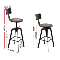 Thumbnail for Artiss Bar Stools Kitchen Counter Chairs Vintage Metal Chairs