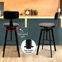 Thumbnail for Artiss Bar Stools Kitchen Counter Chairs Vintage Metal Chairs