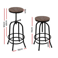 Thumbnail for Artiss Bar Stools Adjustable Wood Chairs