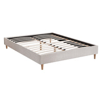 Thumbnail for Artiss Bed Frame Double Size Beige ZORA