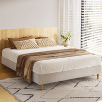 Thumbnail for Artiss Bed Frame Double Size Beige ZORA