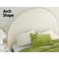 Thumbnail for Artiss Bed Head Headboard Double Boucle - GREI White