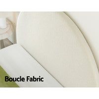 Thumbnail for Artiss Bed Head Headboard Double Boucle - GREI White
