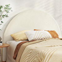 Thumbnail for Artiss Bed Head Headboard Queen Boucle - GREI White