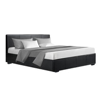 Thumbnail for Artiss Bed Frame Queen Size Gas Lift Black NINO