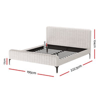 Thumbnail for Artiss Bed Frame King Size Beige AMMY
