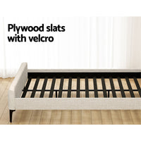 Thumbnail for Artiss Bed Frame King Size Beige AMMY