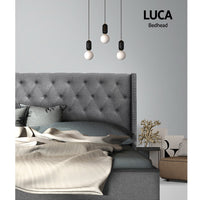 Thumbnail for Artiss Bed Head King Size Fabric - LUCA Grey