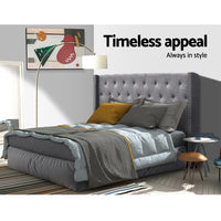 Thumbnail for Artiss Bed Head King Size Fabric - LUCA Grey