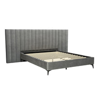 Thumbnail for Artiss Bed Frame Queen Size Velvet Grey LOTT