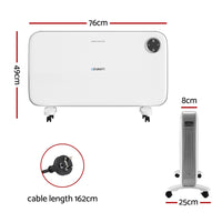 Thumbnail for Devanti Electric Convection Heater White 2000W