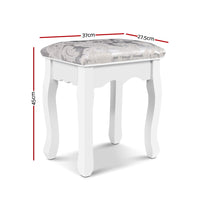 Thumbnail for Artiss Dressing Table Stool Velvet White