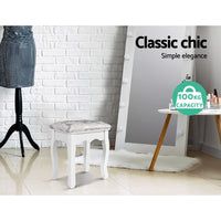 Thumbnail for Artiss Dressing Table Stool Velvet White