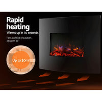 Thumbnail for Devanti Electric Fireplace Fire Heater 2000W