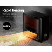 Thumbnail for Devanti Electric Fireplace Fire Heaters 2000W