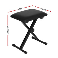 Thumbnail for Alpha Piano Stool Adjustable Height Keyboard Seat Portable Bench Chair Black