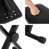 Thumbnail for Alpha Piano Stool Adjustable Height Keyboard Seat Portable Bench Chair Black