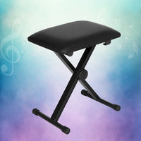 Thumbnail for Alpha Piano Stool Adjustable Height Keyboard Seat Portable Bench Chair Black