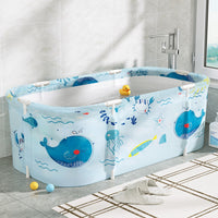 Thumbnail for Weisshorn Foldable Bathtub PVC Spa Bucket Inflatable Cushion 132x65cm Blue