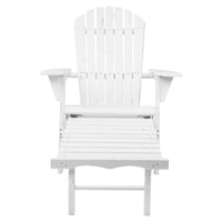 Thumbnail for Gardeon Adirondack Outdoor Chairs Wooden Foldable Sun Lounge Patio Furniture White