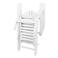 Thumbnail for Gardeon Adirondack Outdoor Chairs Wooden Foldable Sun Lounge Patio Furniture White