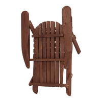 Thumbnail for Gardeon 3PC Adirondack Outdoor Table and Chairs Wooden Foldable Beach Chair Brown