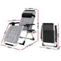 Thumbnail for Gardeon Sun Lounge Folding Lounger Camping Zero Gravity Chair Outdoor Furniture