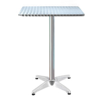 Thumbnail for Gardeon Outdoor Bar Table Adjustable Aluminium Square 70/110cm