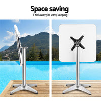 Thumbnail for Gardeon Outdoor Bar Table Adjustable Aluminium Square 70/110cm