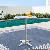 Thumbnail for Gardeon Outdoor Bar Table Adjustable Aluminium Square 70/110cm