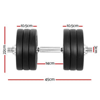 Thumbnail for Everfit 35kg Dumbbell Set Weight Plates Dumbbells Lifting Bench