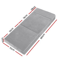 Thumbnail for Giselle Bedding Foldable Mattress Folding Foam Bed Mat Light Grey