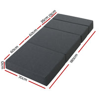 Thumbnail for Giselle Bedding Foldable Mattress Folding Foam Bed Floor Mat Grey