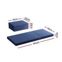 Thumbnail for Giselle Bedding Foldable Mattress Folding Foam Single Blue