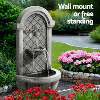 Thumbnail for Gardeon Solar Fountain Water Feature Wall Mount Garden Fountains 80CM Grey