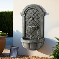 Thumbnail for Gardeon Solar Fountain Water Feature Wall Mount Garden Fountains 80CM Grey