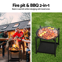 Thumbnail for Grillz Fire Pit BBQ Grill 2-in-1 Outdoor