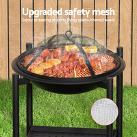 Thumbnail for Grillz Fire Pit BBQ Grill 2-in-1 Outdoor