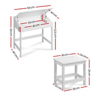 Thumbnail for Keezi 2PCS Kids Table and Chairs Set Activity Children Playing Toys Study Desk